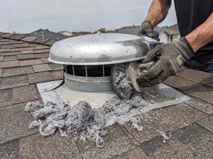 Cleaning Dryer Vent On Roof in New Albany