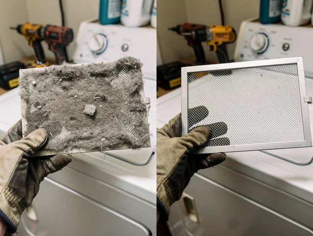 Professional lint trap cleaning by New Albany Dryer Vent Cleaning in New Albany