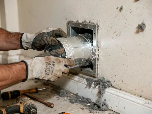 Professional dryer vent repair and installation by New Albany Dryer Vent Cleaning in New Albany